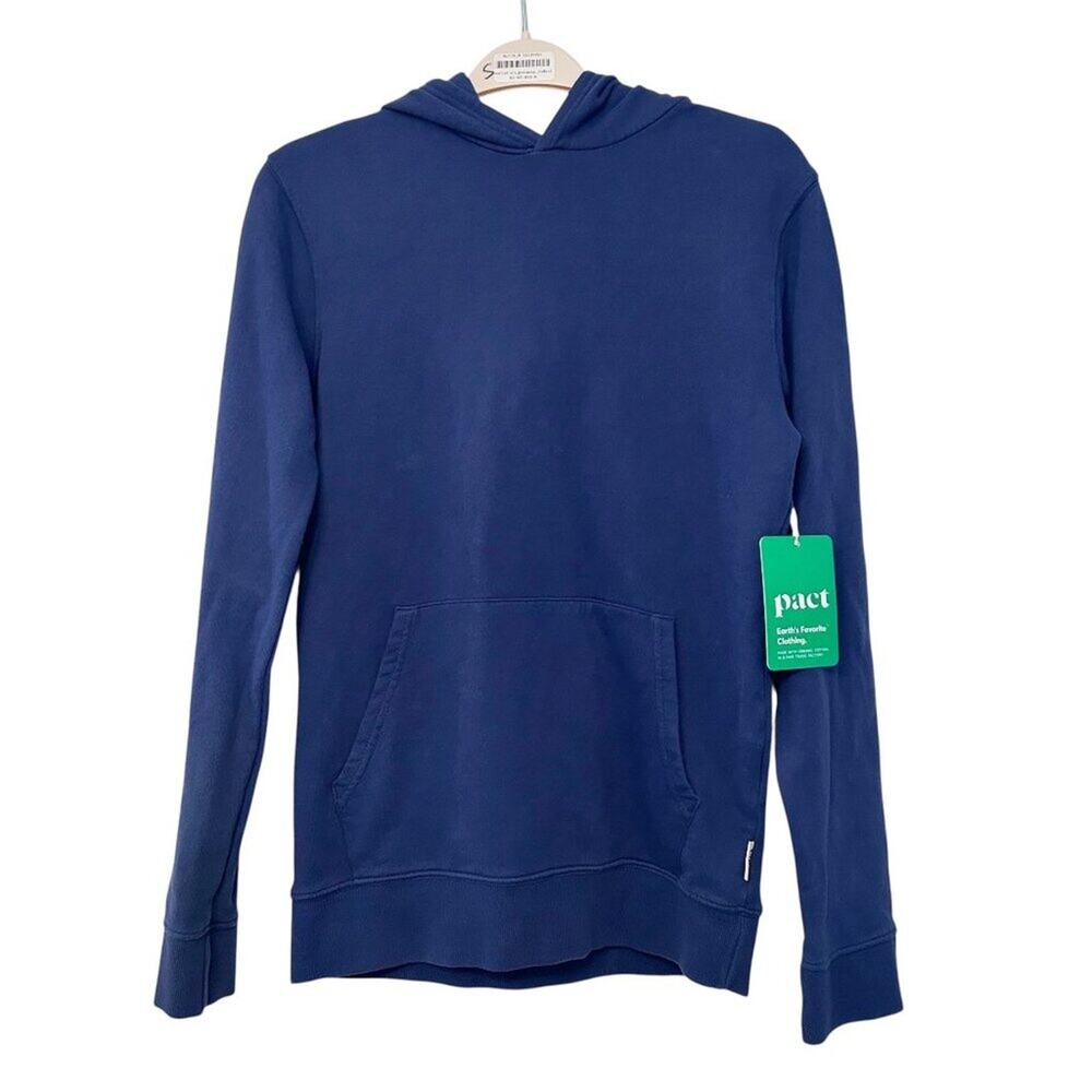 Pact Organic Cotton Navy Pullover Hoodie Men's Size Small NWT